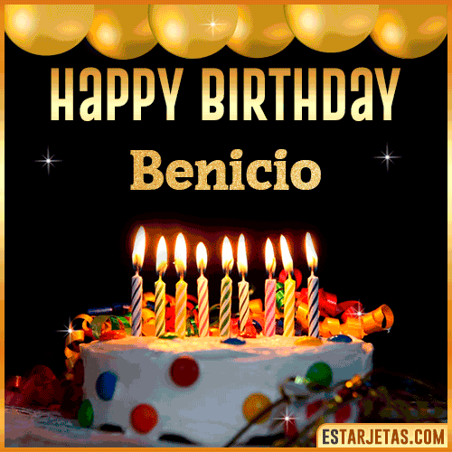 Gif happy Birthday Cake  Benicio