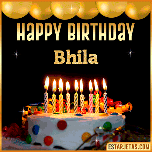 Gif happy Birthday Cake  Bhila