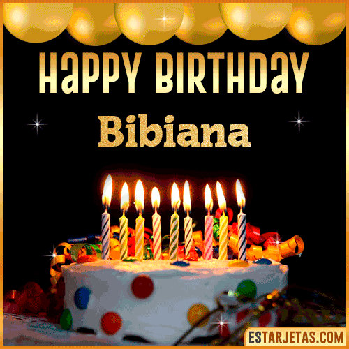 Gif happy Birthday Cake  Bibiana