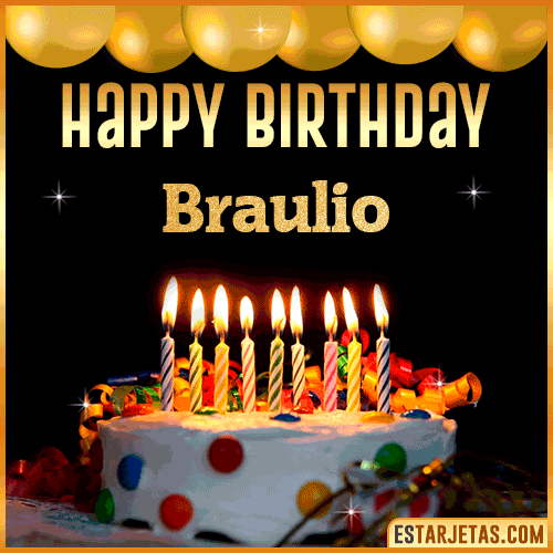 Gif happy Birthday Cake  Braulio