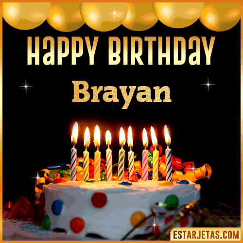 Gif happy Birthday Cake  Brayan