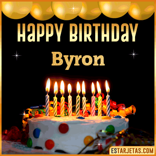 Gif happy Birthday Cake  Byron