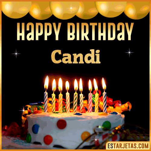 Gif happy Birthday Cake  Candi