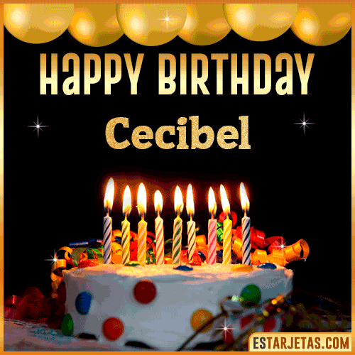 Gif happy Birthday Cake  Cecibel