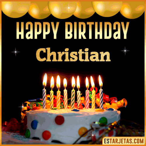 Gif happy Birthday Cake  Christian