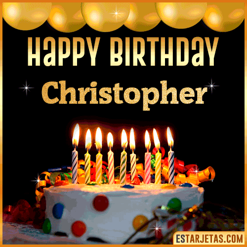 Gif happy Birthday Cake  Christopher