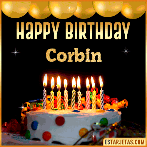 Gif happy Birthday Cake  Corbin