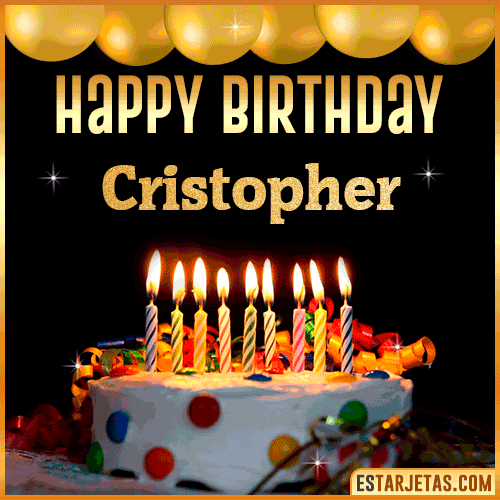 Gif happy Birthday Cake  Cristopher