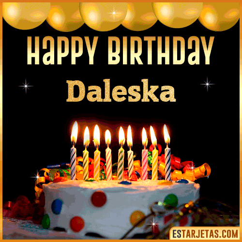 Gif happy Birthday Cake  Daleska