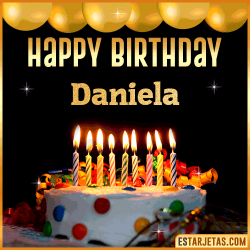 Gif happy Birthday Cake  Daniela