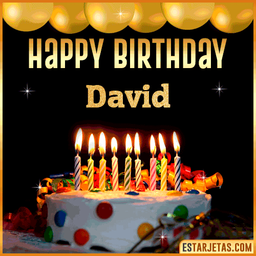 Gif happy Birthday Cake  David