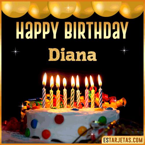 Gif happy Birthday Cake  Diana