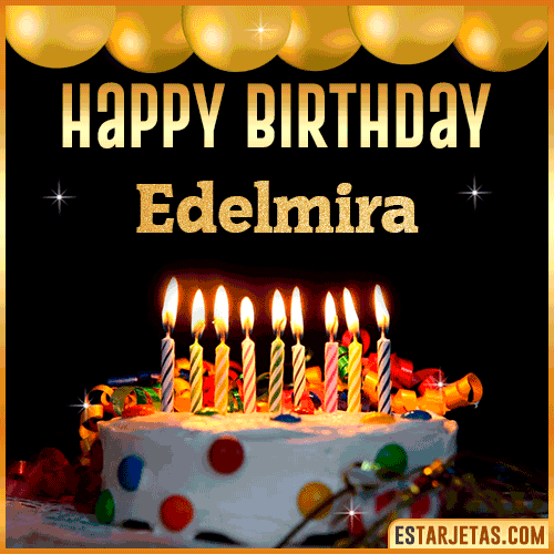 Gif happy Birthday Cake  Edelmira
