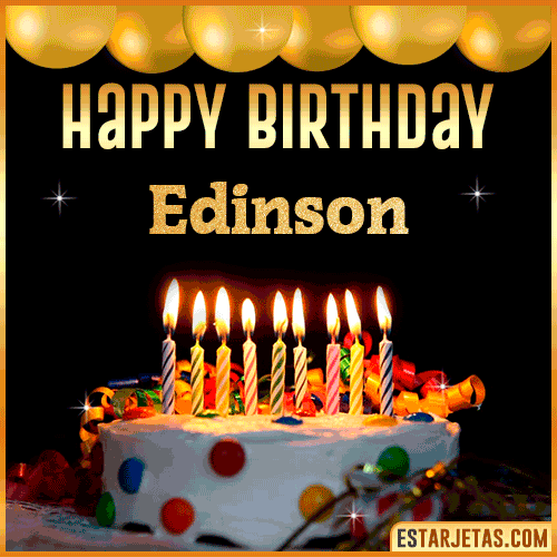 Gif happy Birthday Cake  Edinson