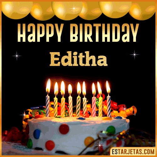 Gif happy Birthday Cake  Editha