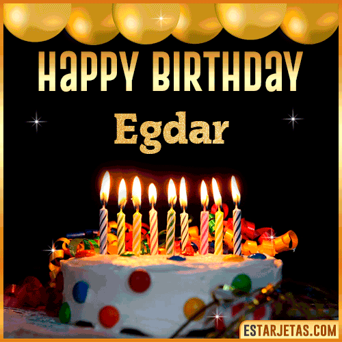 Gif happy Birthday Cake  Egdar