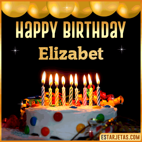 Gif happy Birthday Cake  Elizabet