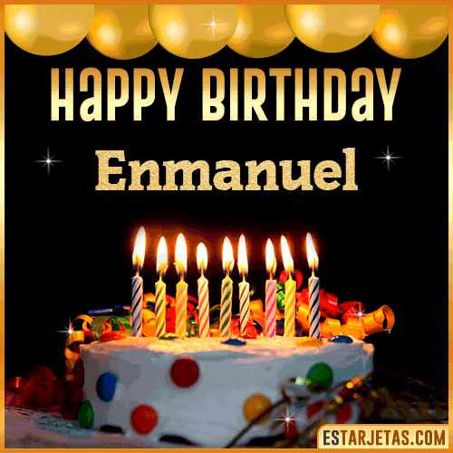 Gif happy Birthday Cake  Enmanuel
