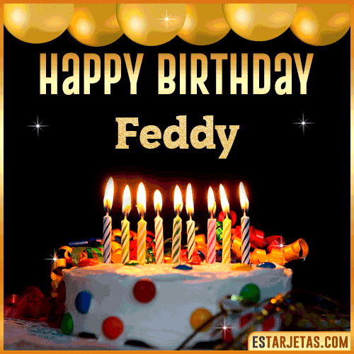 Gif happy Birthday Cake  Feddy