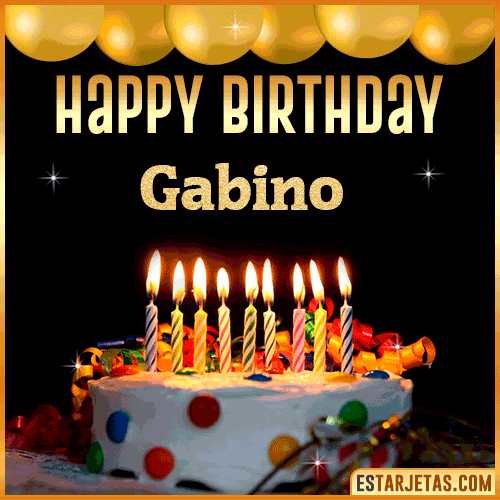 Gif happy Birthday Cake  Gabino