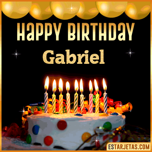 Gif happy Birthday Cake  Gabriel