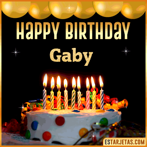 Gif happy Birthday Cake  Gaby