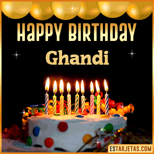 Gif happy Birthday Cake  Ghandi