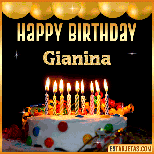 Gif happy Birthday Cake  Gianina