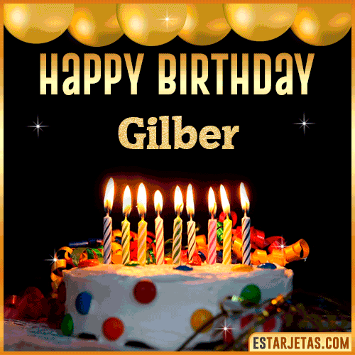 Gif happy Birthday Cake  Gilber