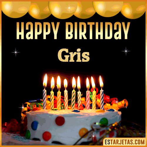 Gif happy Birthday Cake  Gris