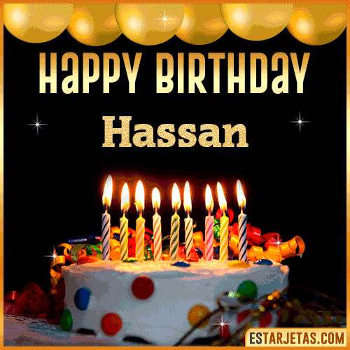 Gif happy Birthday Cake  Hassan