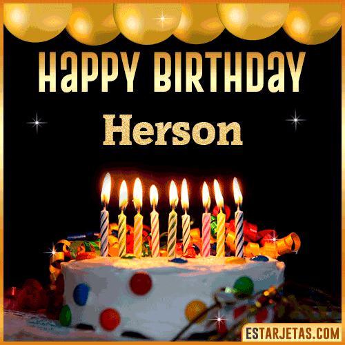 Gif happy Birthday Cake  Herson
