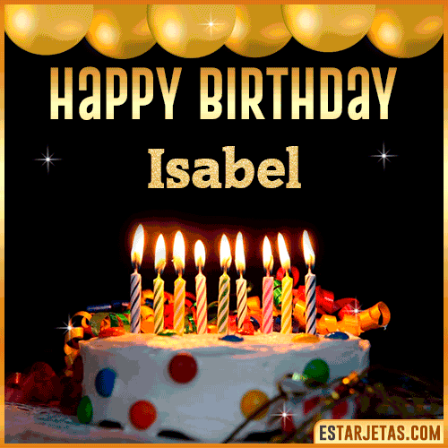 Gif happy Birthday Cake  Isabel