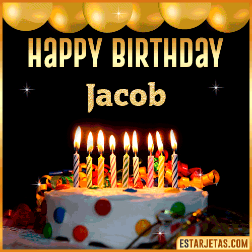 Gif happy Birthday Cake  Jacob