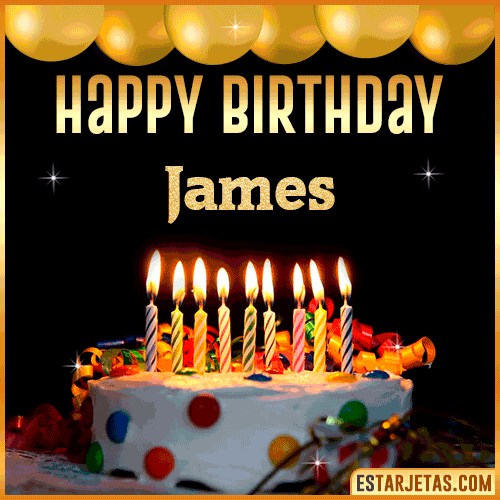 Gif happy Birthday Cake  James