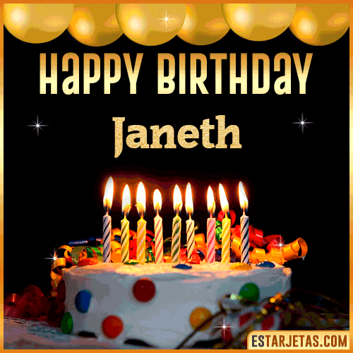 Gif happy Birthday Cake  Janeth