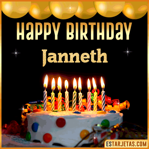 Gif happy Birthday Cake  Janneth