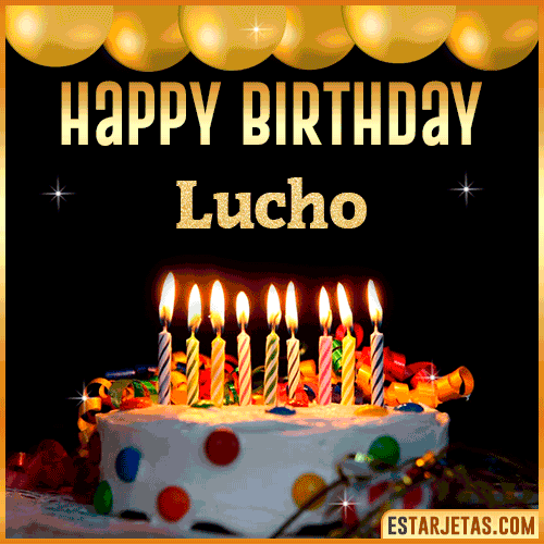 Gif happy Birthday Cake  Lucho