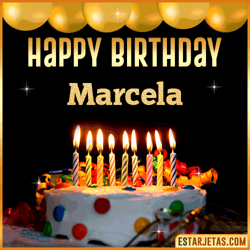 Gif happy Birthday Cake  Marcela