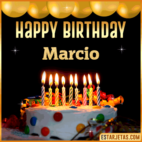 Gif happy Birthday Cake  Marcio