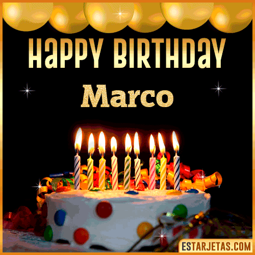 Gif happy Birthday Cake  Marco