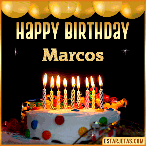 Gif happy Birthday Cake  Marcos