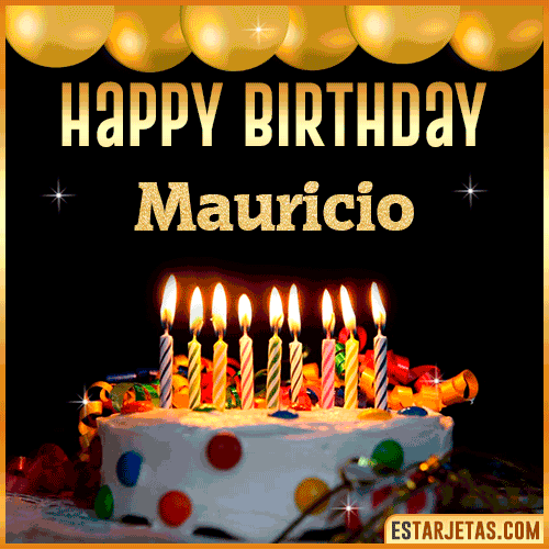 Gif happy Birthday Cake  Mauricio