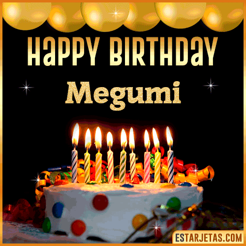 Gif happy Birthday Cake  Megumi