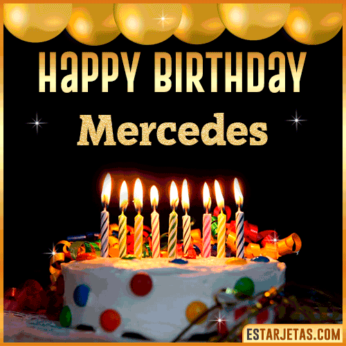 Gif happy Birthday Cake  Mercedes