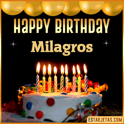 Gif happy Birthday Cake  Milagros