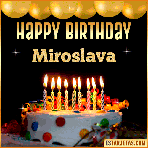 Gif happy Birthday Cake  Miroslava
