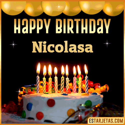 Gif happy Birthday Cake  Nicolasa