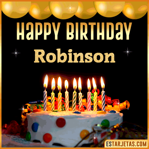 Gif happy Birthday Cake  Robinson