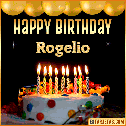 Gif happy Birthday Cake  Rogelio